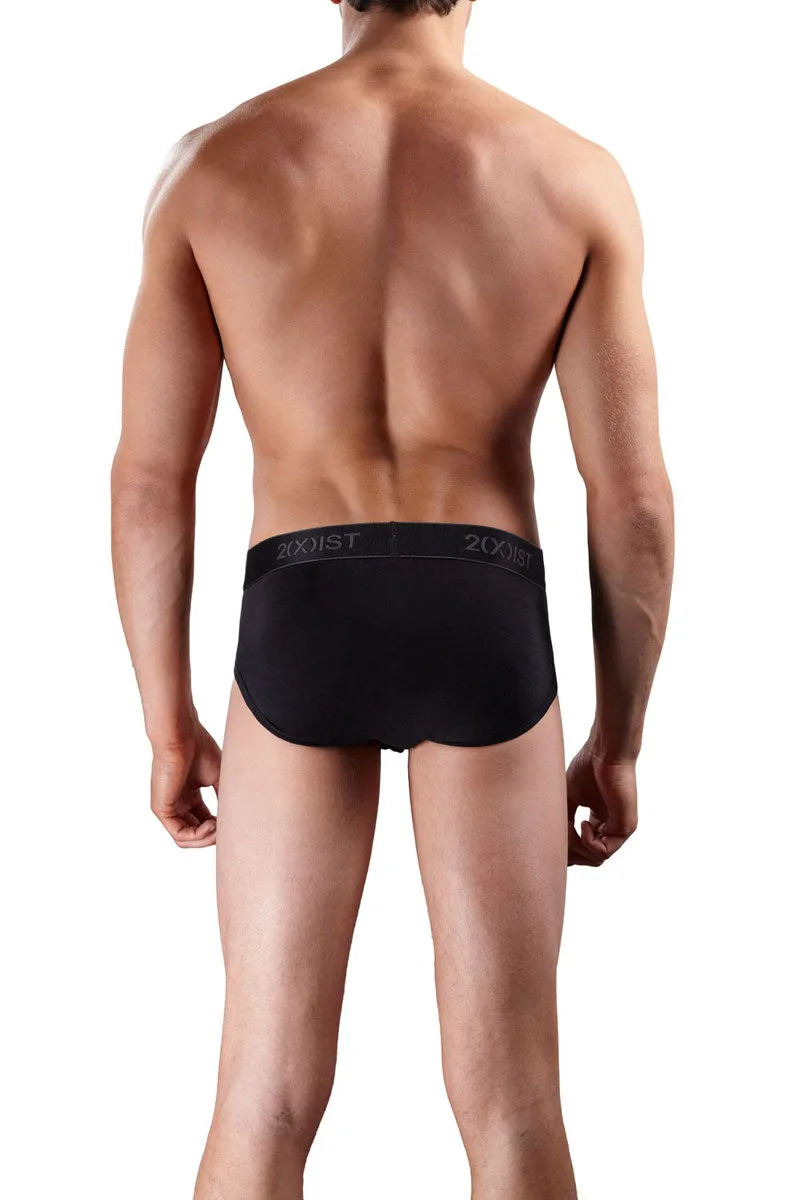 2(x)ist [3 Pack] Cotton Contour Pouch Brief Underwear Black/Charcoal/Red 3102030303 Size S