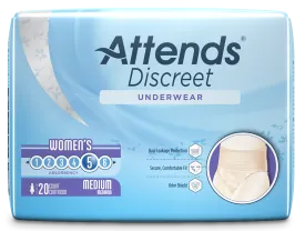 Attends Discreet Women Disposable Incontinence Bladder Leak Underwear