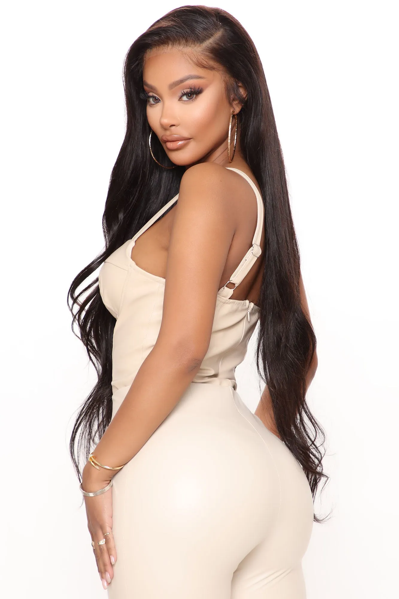 Avalynn PU Bodysuit - Nude