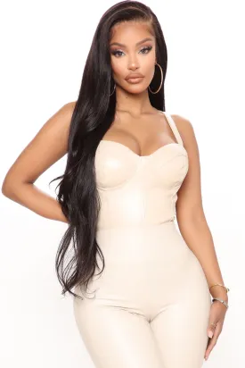 Avalynn PU Bodysuit - Nude
