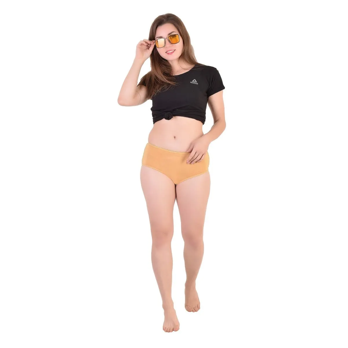 Bamboo Fabric Mid Rise Underwear | Peach & WHite | Pack of 2