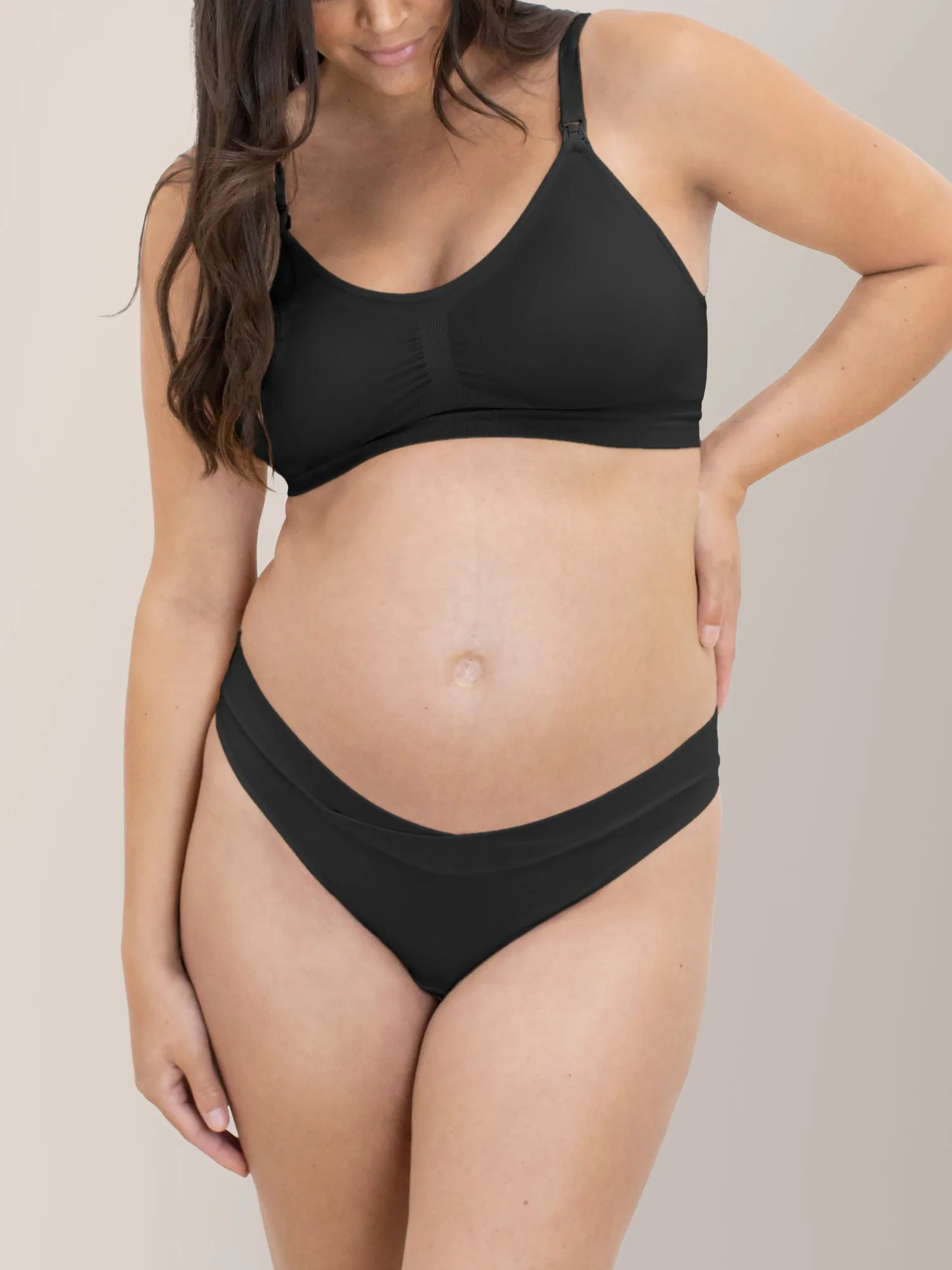 Bamboo Maternity & Postpartum Thong | Black