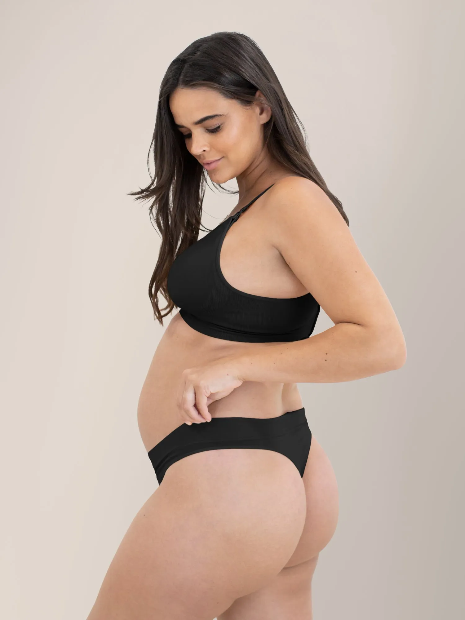 Bamboo Maternity & Postpartum Thong | Black
