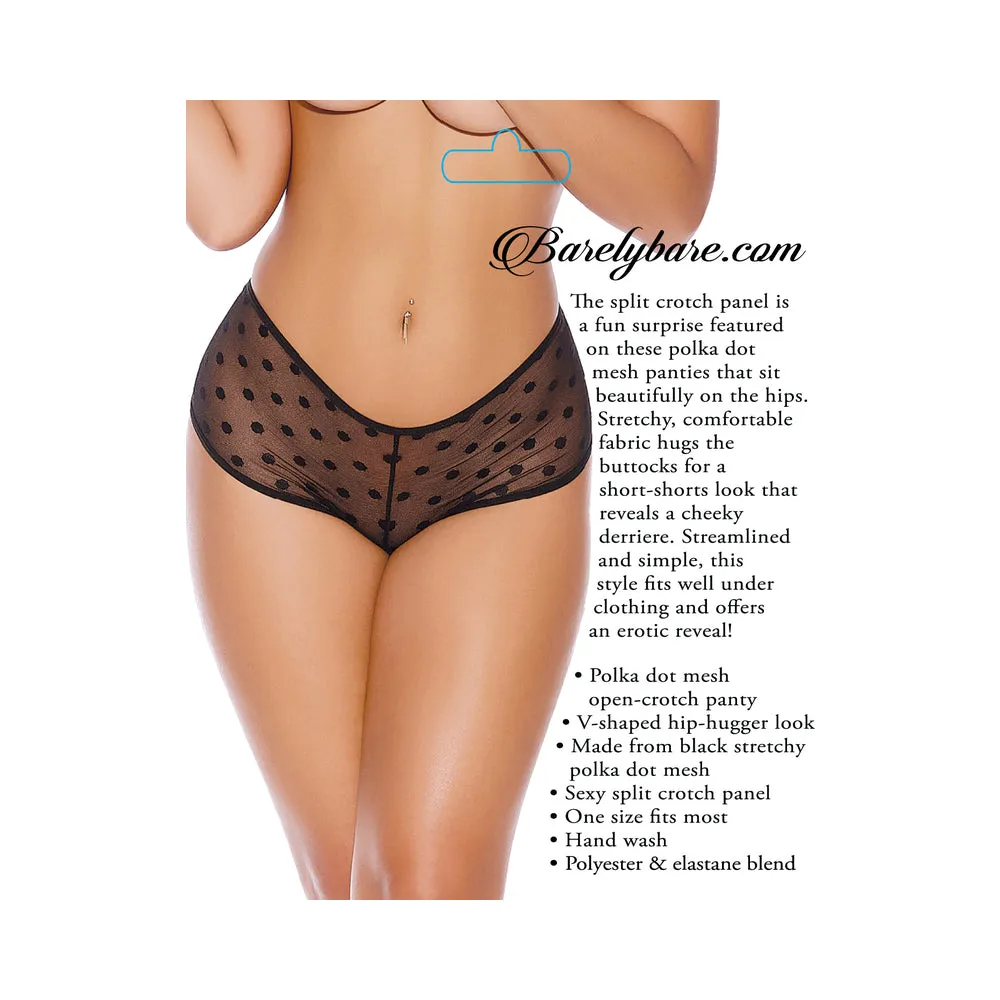 Barely B Split Lace Panty O/s Black