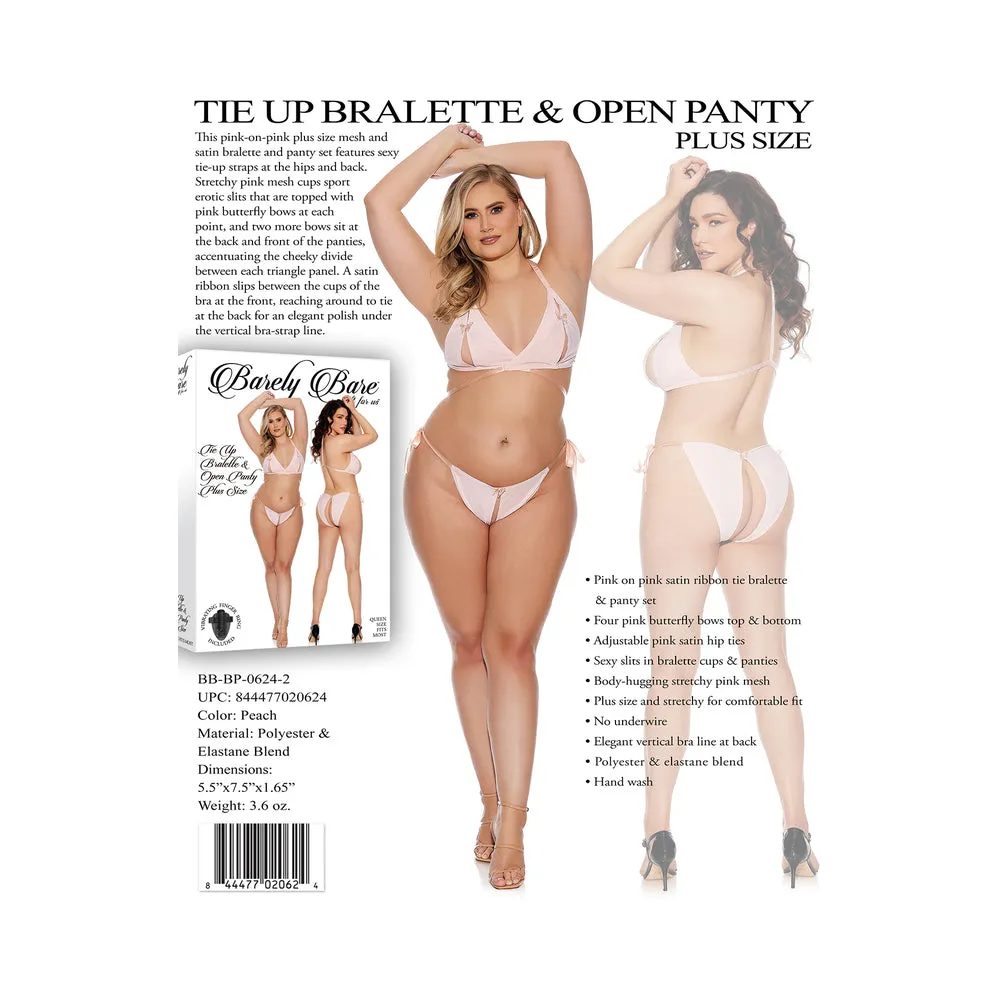 Barely B Tie Up Bralette/open Plus Pch