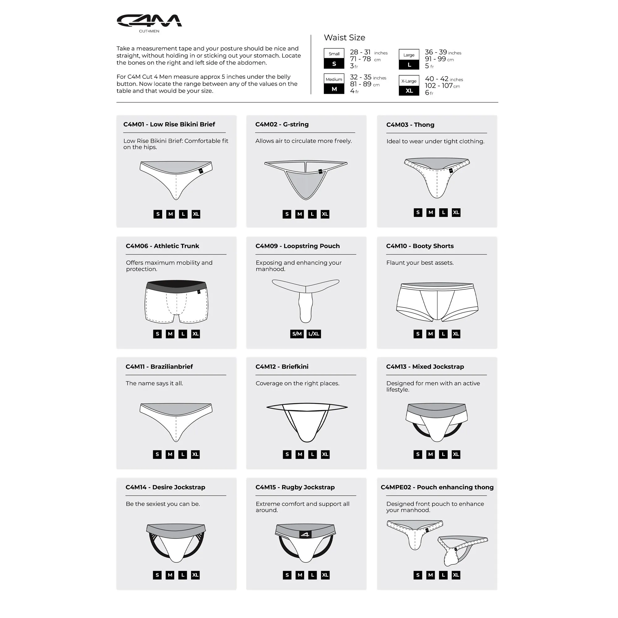 C4M Soft Stretch Ergonomic Men's Thong Provocative - Pink