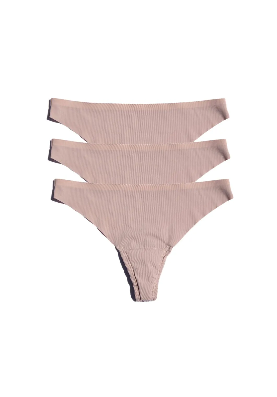 Cameltoe Coverage Thong Latte 3-Pack
