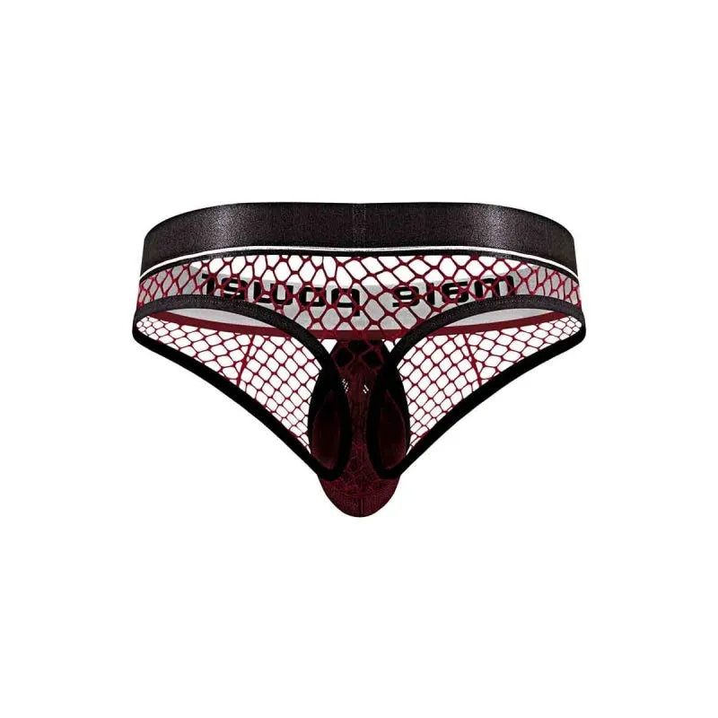 Cock Pit Nte Cock Ring Thong - L/ XL - Burgundy