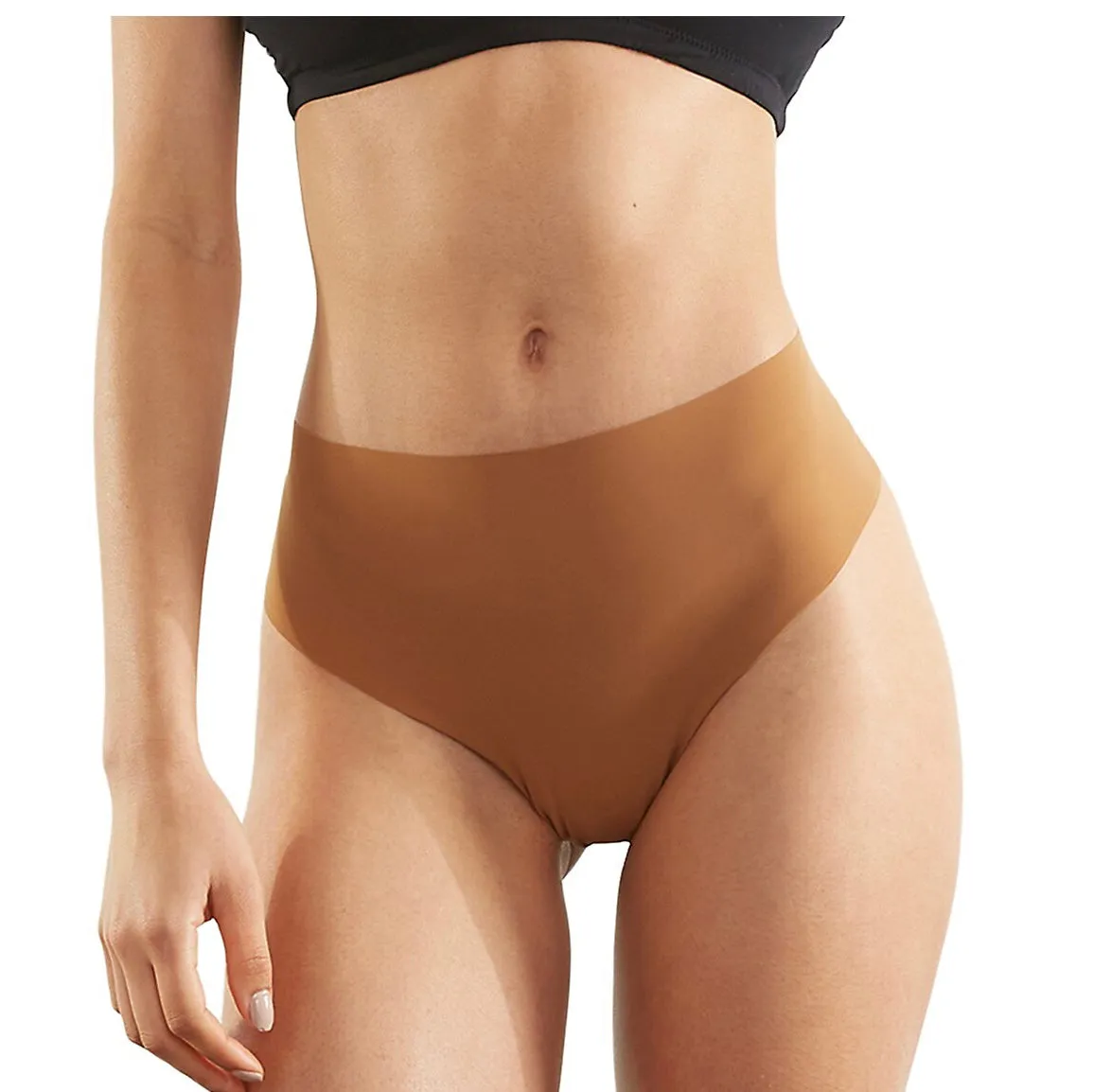 Commando Mid Rise Thong Caramel