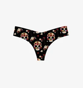 Commando Thong Blooms & Skulls
