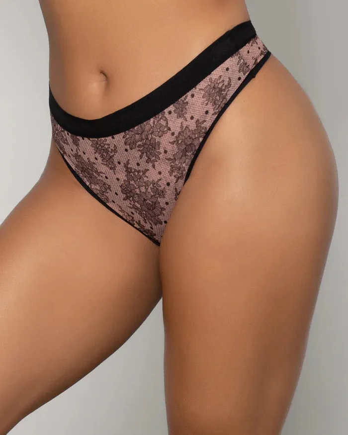 CURVY COUTURE 1312 MESH HIGH CUT THONG