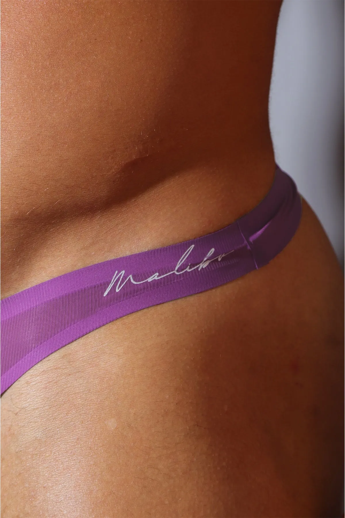 Flawless Feel Seamless Thong with Mesh Cutout - Purple