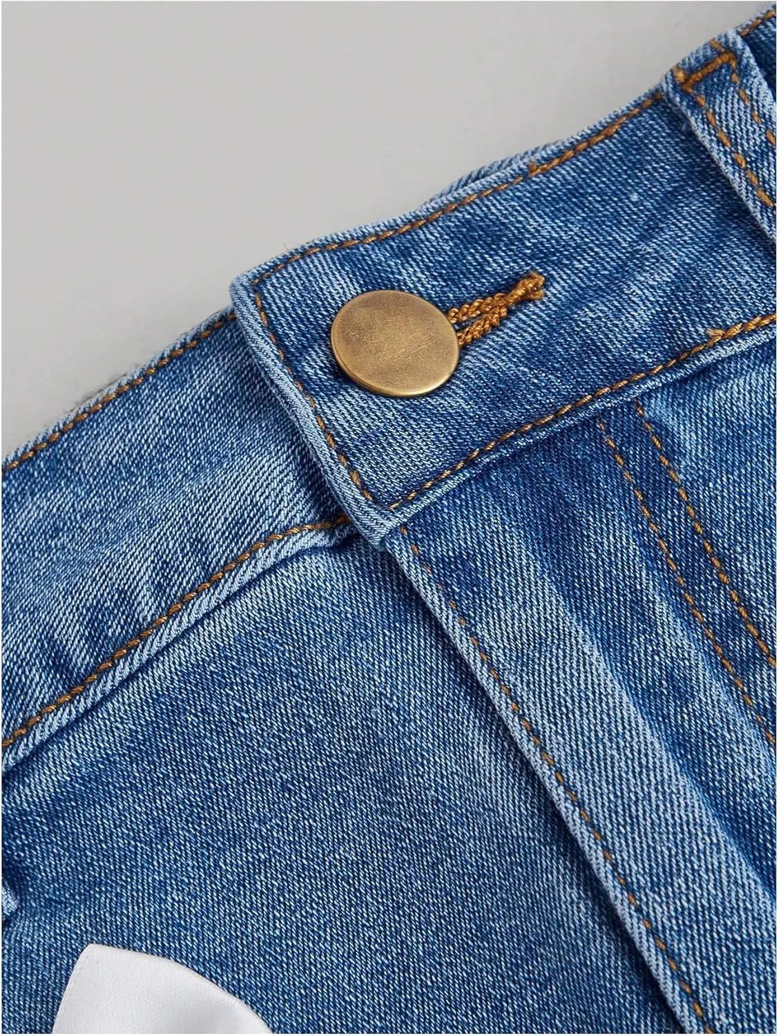 Floerns Women's Y2k Denim Skorts Low Waist Bowknot Cute Bodycon Mini Skirt Shorts