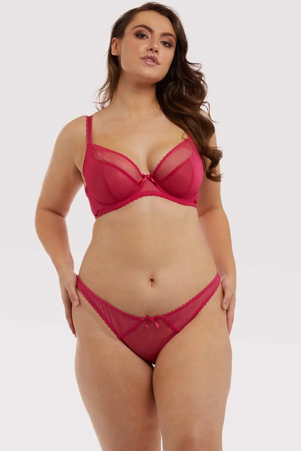 Grace Hot Pink Mesh Thong