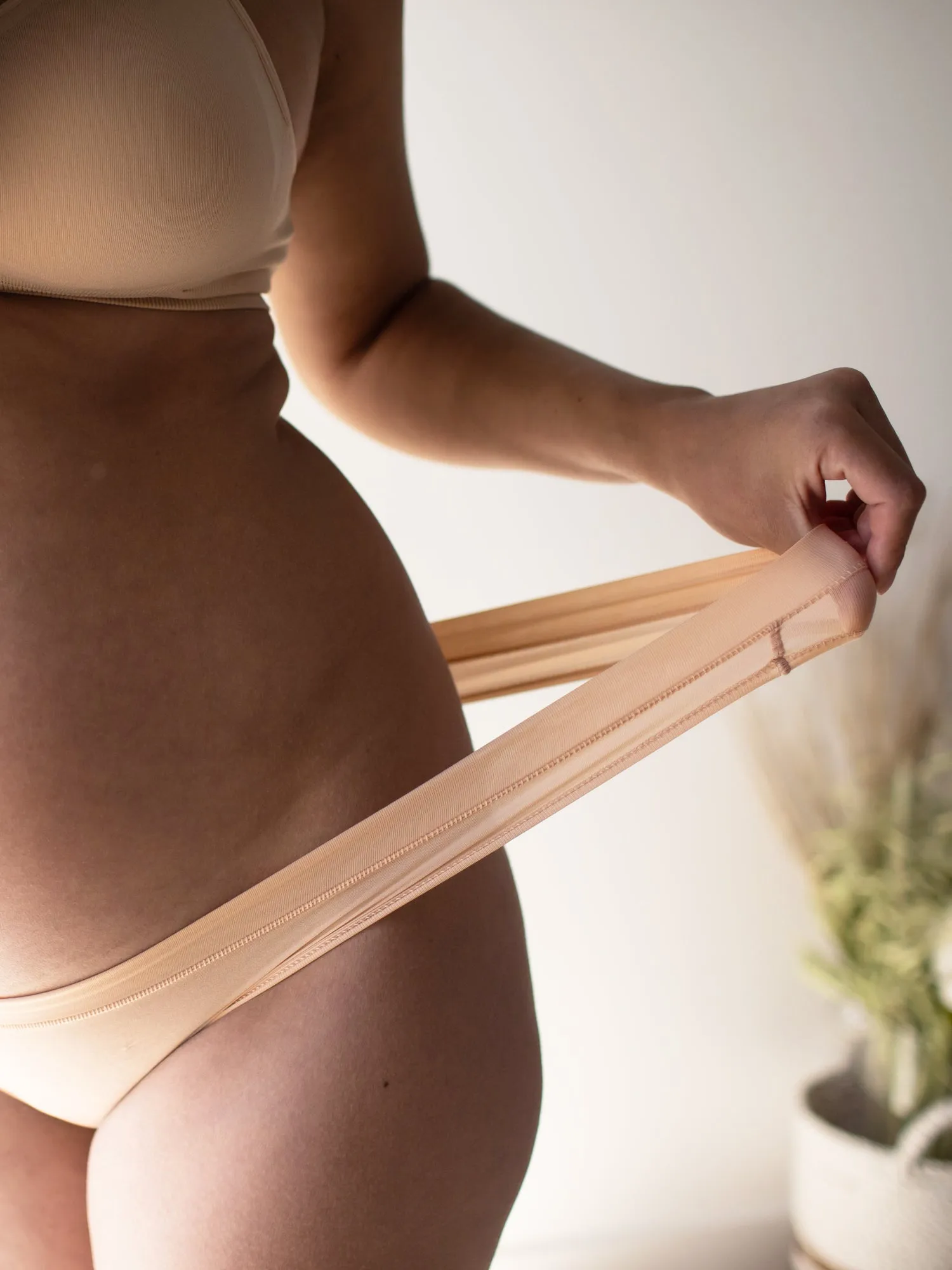Grow with Me™ Maternity & Postpartum Thong | Beige