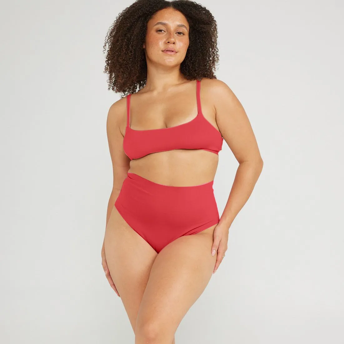 High-Rise Thong - Seamless Cotton - Rosewood
