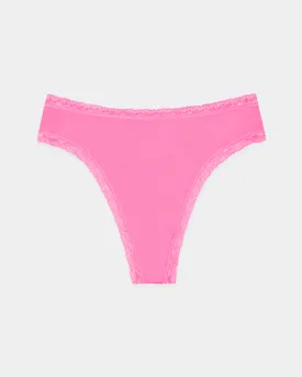 High Waisted Thong - Hot Pink