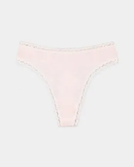 High Waisted Thong  - Pink-a-boo