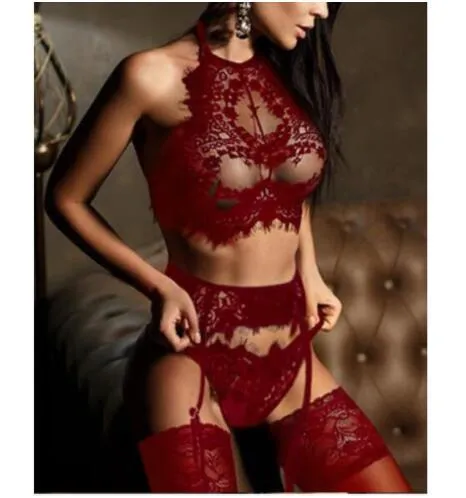 Hot Women Sexy Lace Sheer Bra Set Underwear Women Girls  Dress Bra Briefs Set