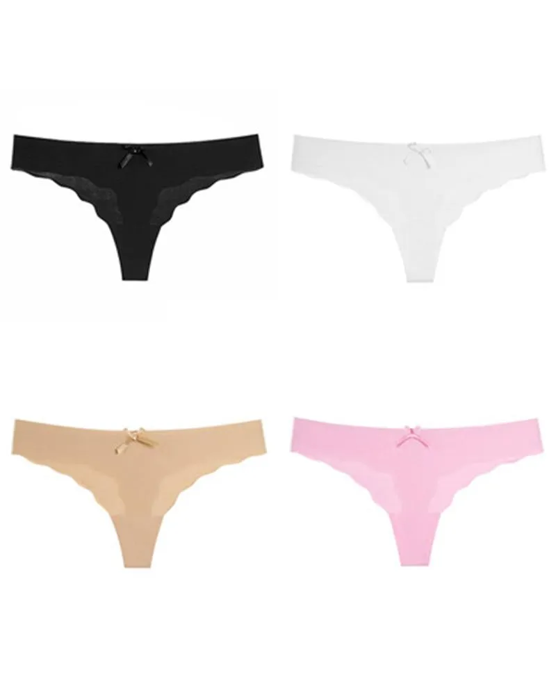 Ice Seamless Low Waist Skinny Thong Panties