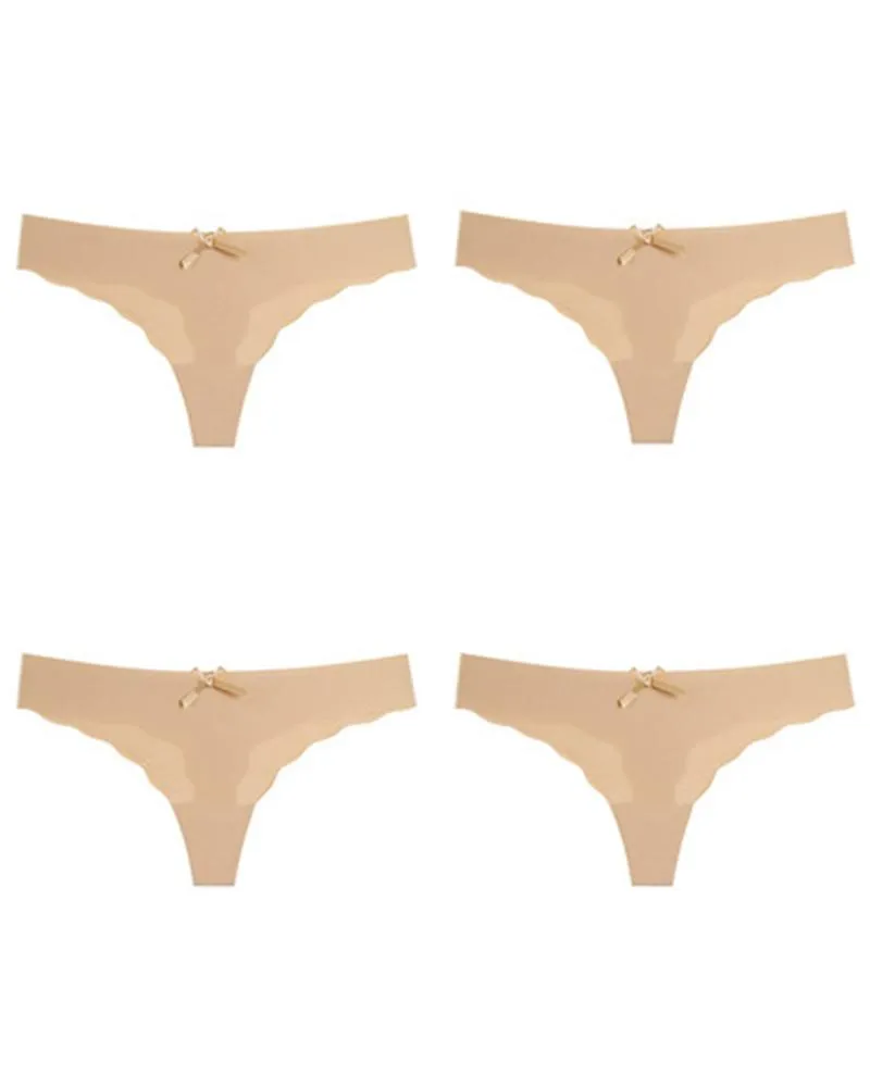 Ice Seamless Low Waist Skinny Thong Panties