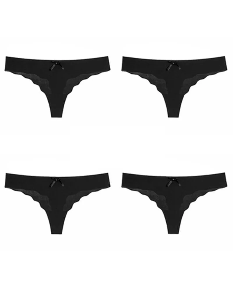 Ice Seamless Low Waist Skinny Thong Panties