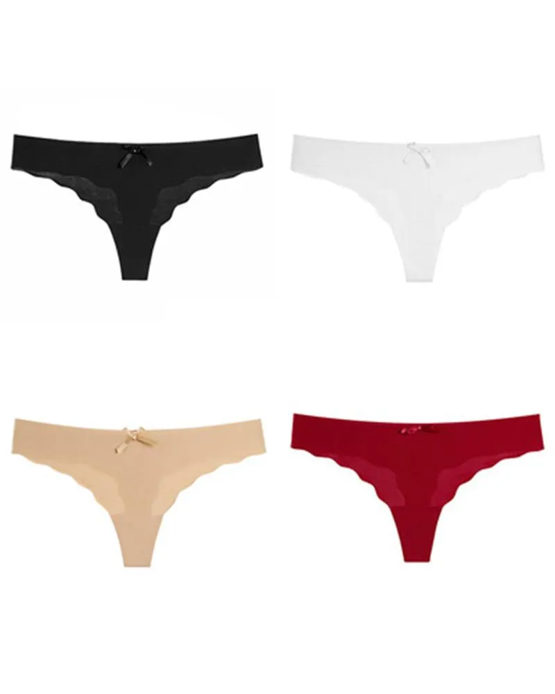 Ice Seamless Low Waist Skinny Thong Panties