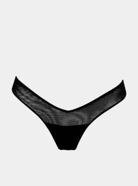 I.D. Line Fine Mesh Black V-Thong