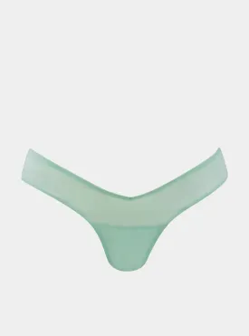 I.D. Line Fine Mesh Mint Cream V-Thong