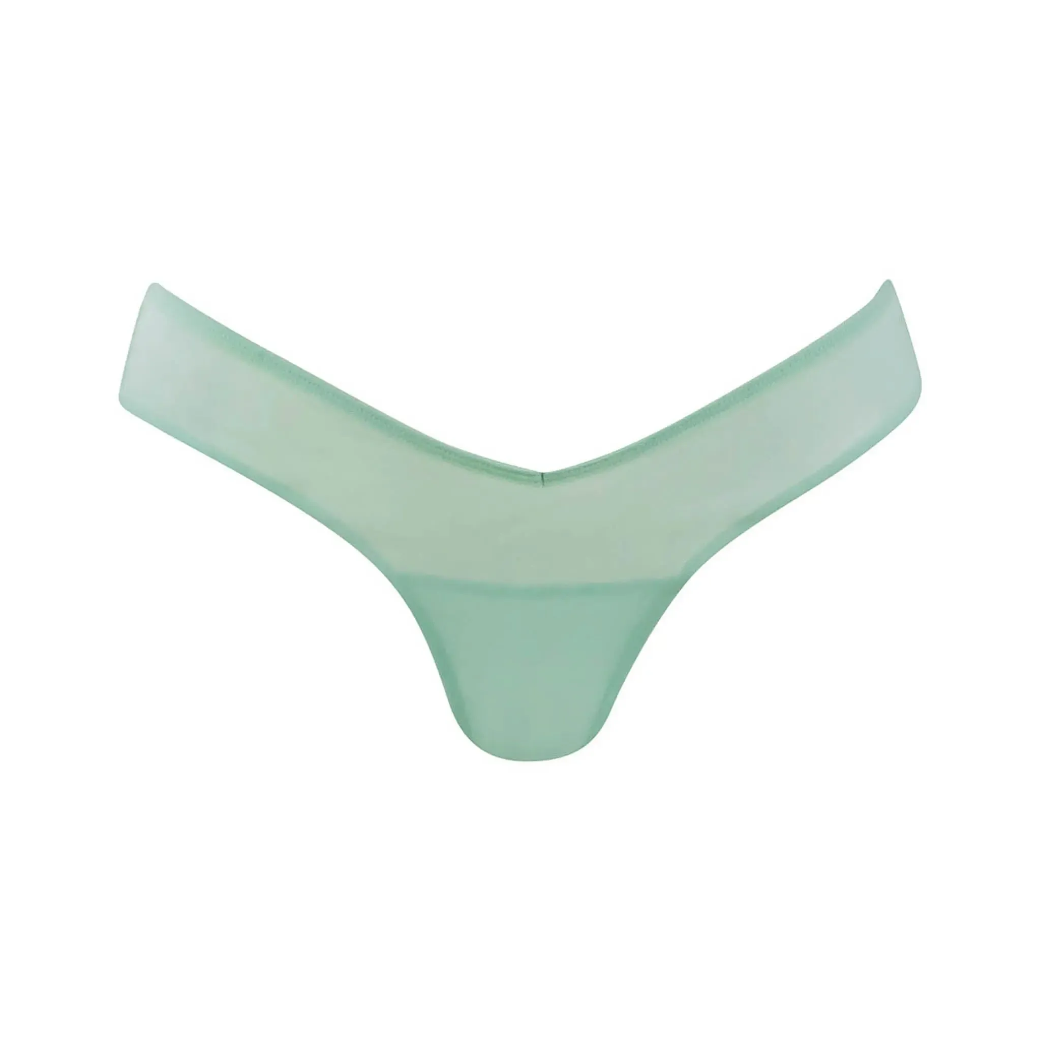 I.D. Line Fine Mesh Mint Cream V-Thong