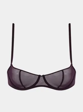 I.D. Line Underwired Fine Mesh Black Balcony Bra