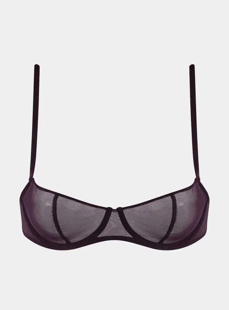 I.D. Line Underwired Fine Mesh Black Balcony Bra
