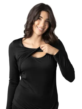 Jane Nursing Pajama Set | Black