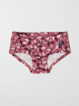 Leaf Print Girls Hipster Briefs