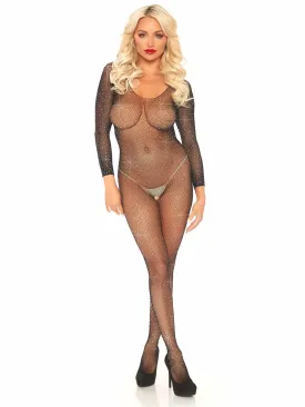 Leg Avenue Fishnet Rhinestone Crotchless Bodystocking