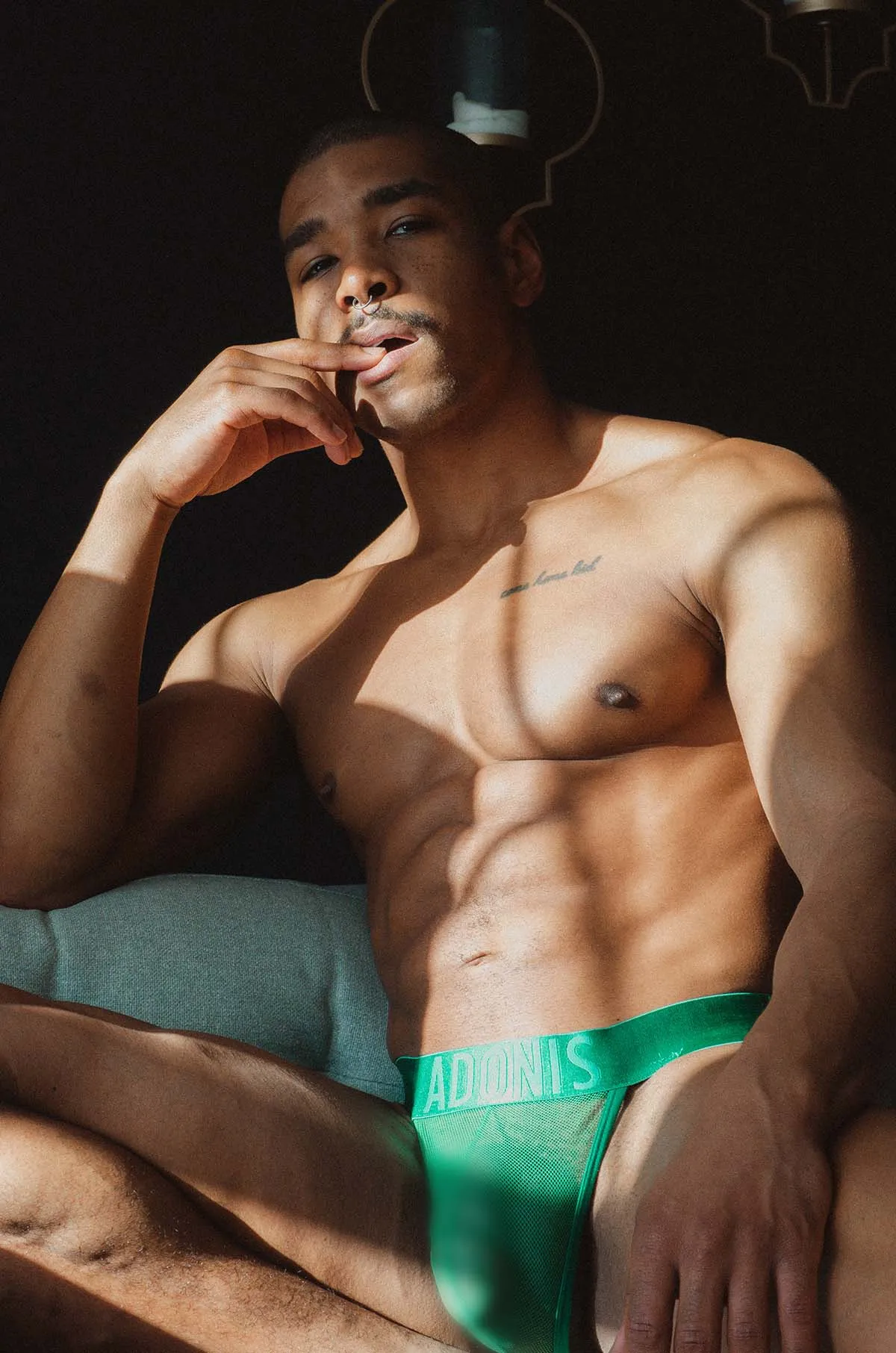 Luxe Mesh Green Thong