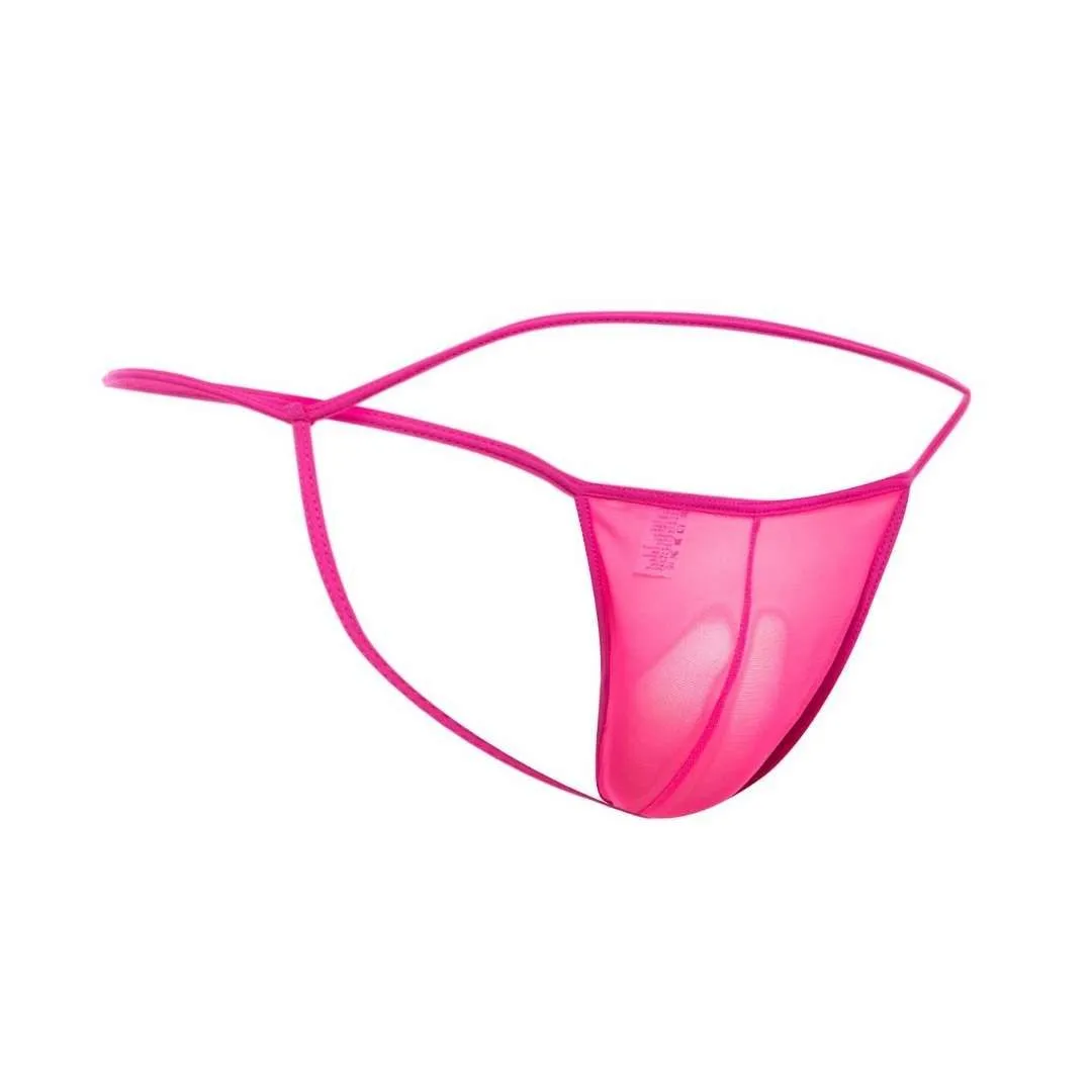 Male Basics Mob Men's Sexy Sheer T Back Thong Hot Pink
