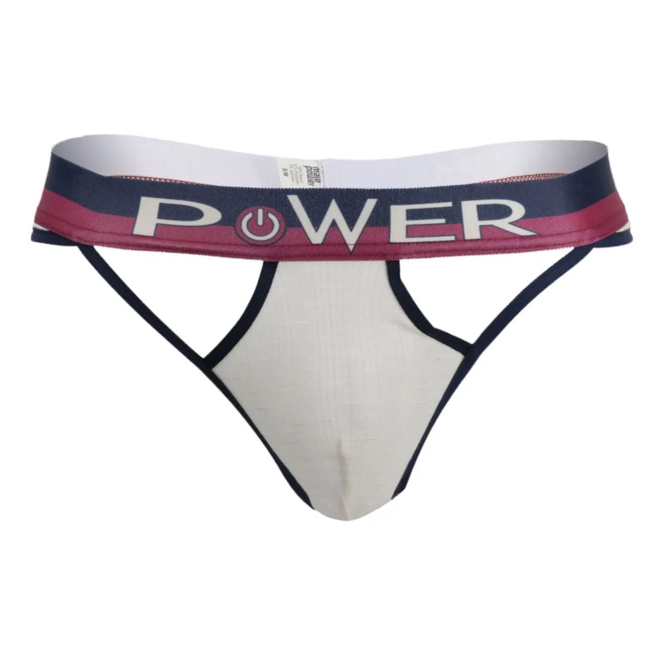 Male Power 237-246 French Terry Cutout Thongs Color Ivory