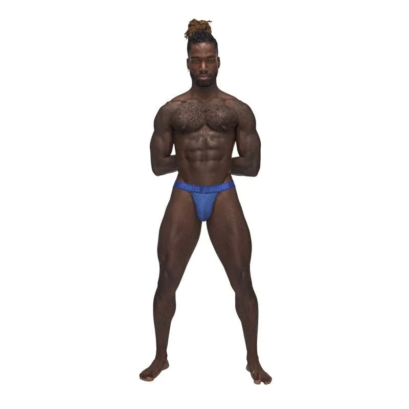 Male Power Sexagon Strappy Ring Jock Blue