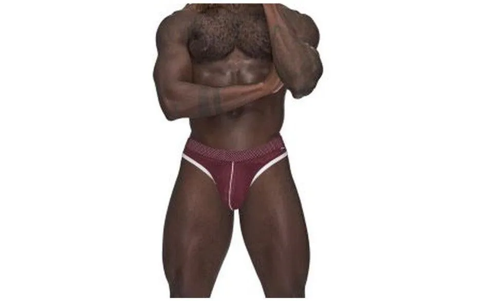 Male Power Sport Mesh Thong Burgundy