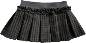 Milumia Women's Plaid Pleated Mini Skirt Low Waist A Line Skater Tennis Skirts