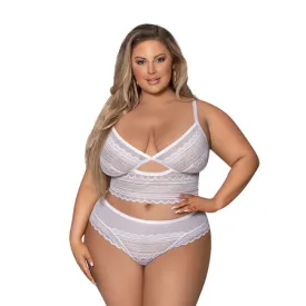 Modern Romance Bralette & Cheeky Hipster White 2X