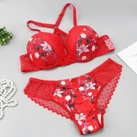 New Sexy G String Underwear For Women Embroidered Thong Hollow Out Lingerie Panties Bra Sets