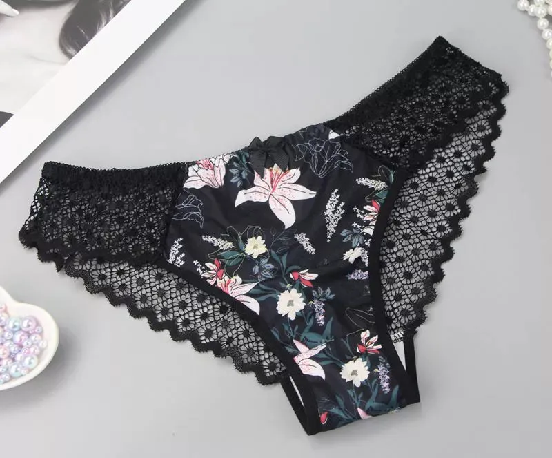 New Sexy G String Underwear For Women Embroidered Thong Hollow Out Lingerie Panties Bra Sets