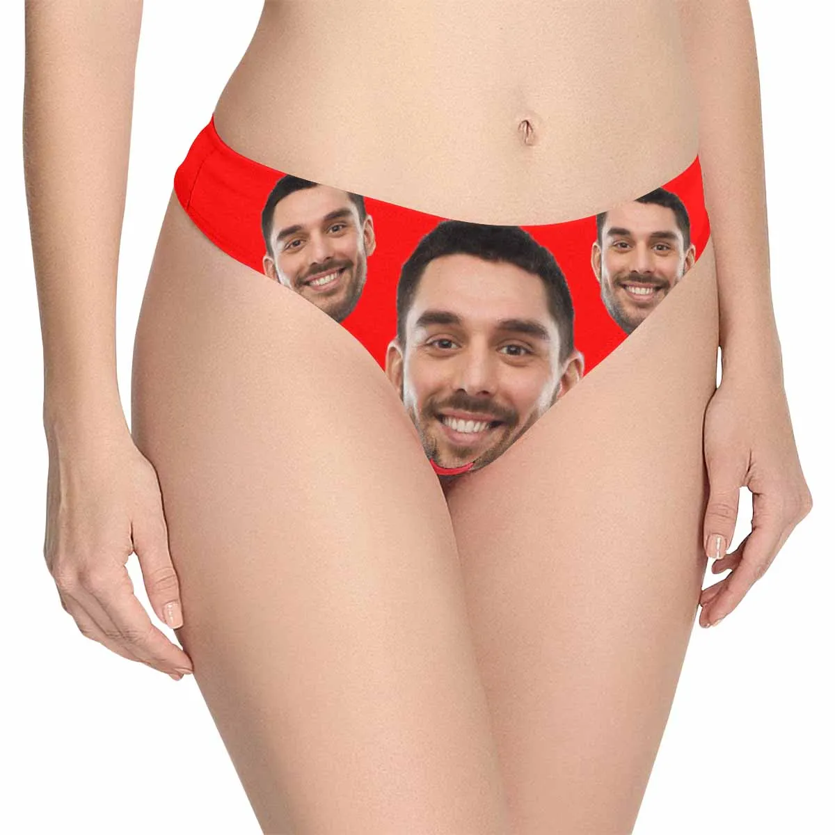 Personalized Women's Panties Custom Face Red Women's Thong Custom Underwear