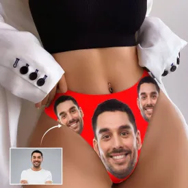 Personalized Women's Panties Custom Face Red Women's Thong Custom Underwear