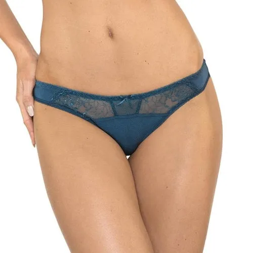 Semi Sheer Thong Panty Gorteks Pamela Ocean Blue
