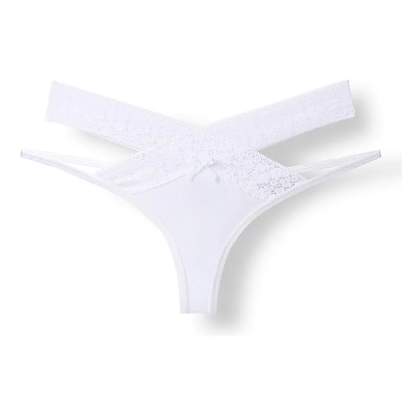 Sexy Lace Breathable Women's Thong with Cutouts - SF0987