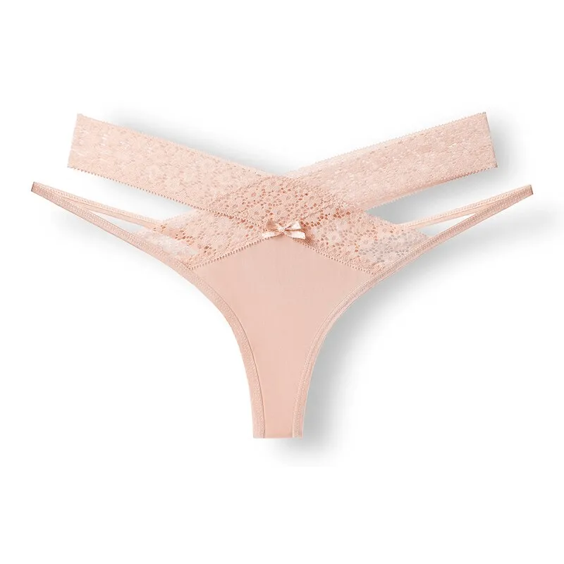 Sexy Lace Breathable Women's Thong with Cutouts - SF0987