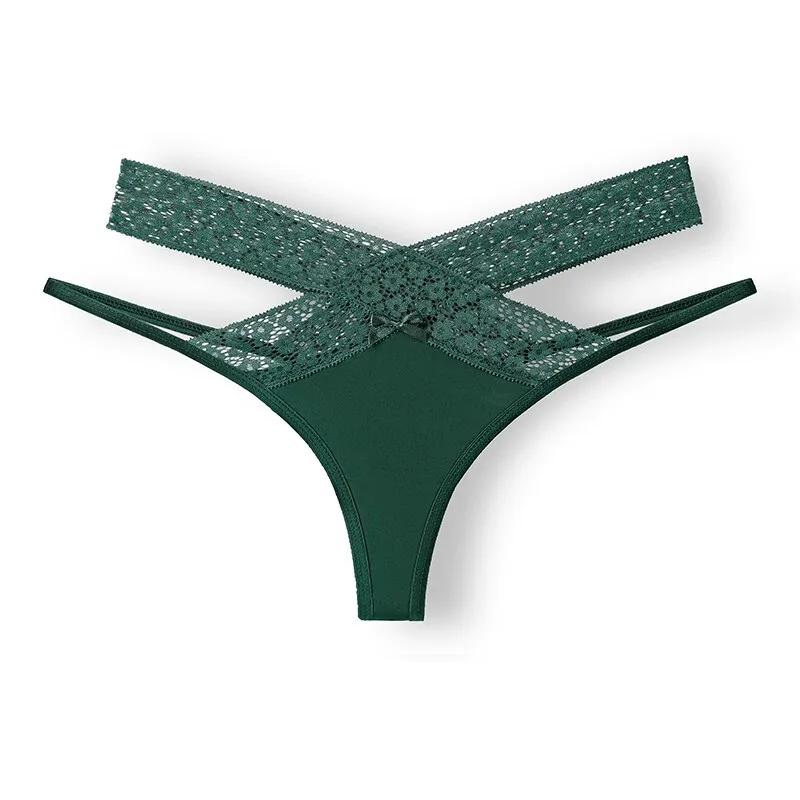 Sexy Lace Breathable Women's Thong with Cutouts - SF0987